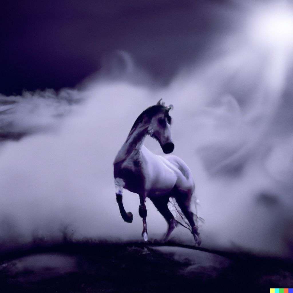 a horse, digital art, ethereal